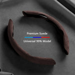 Suede Universal 38CM Car Steering Wheel Booster Cover Non-Slip Auto Interior Steer Protector Decoration Accessories-Brown