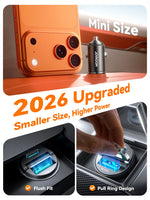 Joyroom 125W Pull Ring Car Charger USB Type-C Dual Fast Ports Fast Charging Mini Car Pho detail view