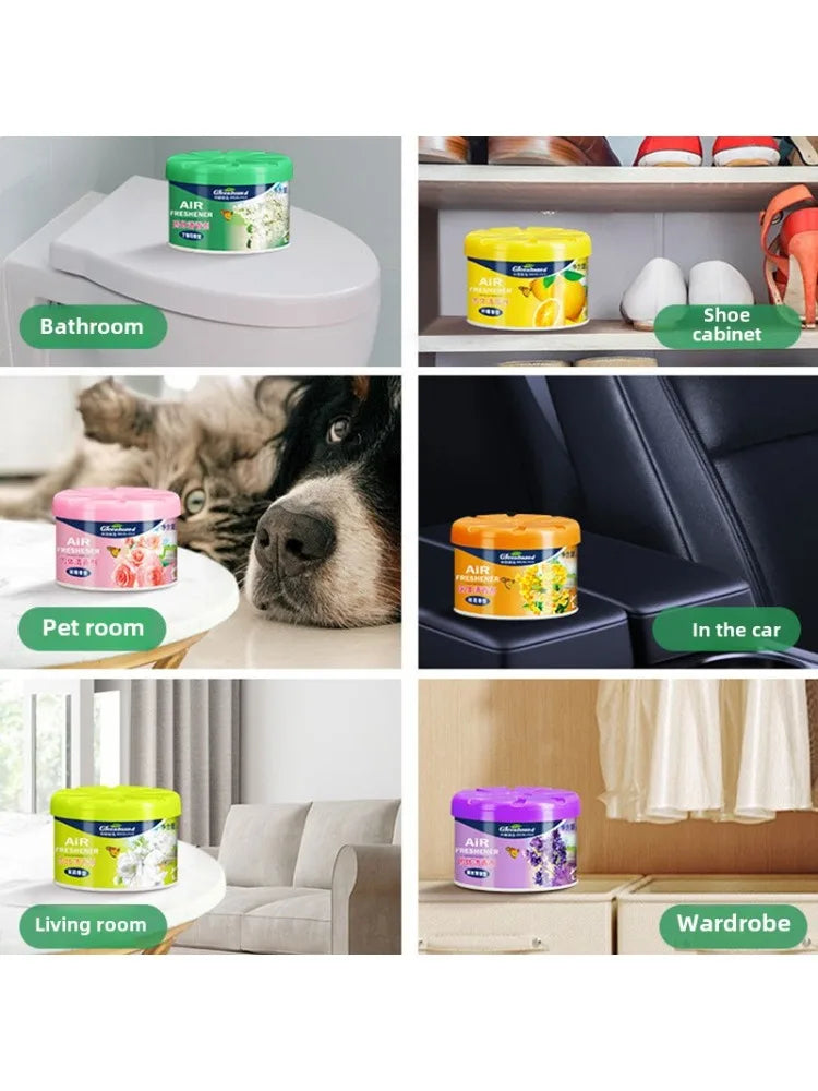 70g Solid Air Freshener | Indoor Toilet Deodorizer and Car Fragrance Box detail view