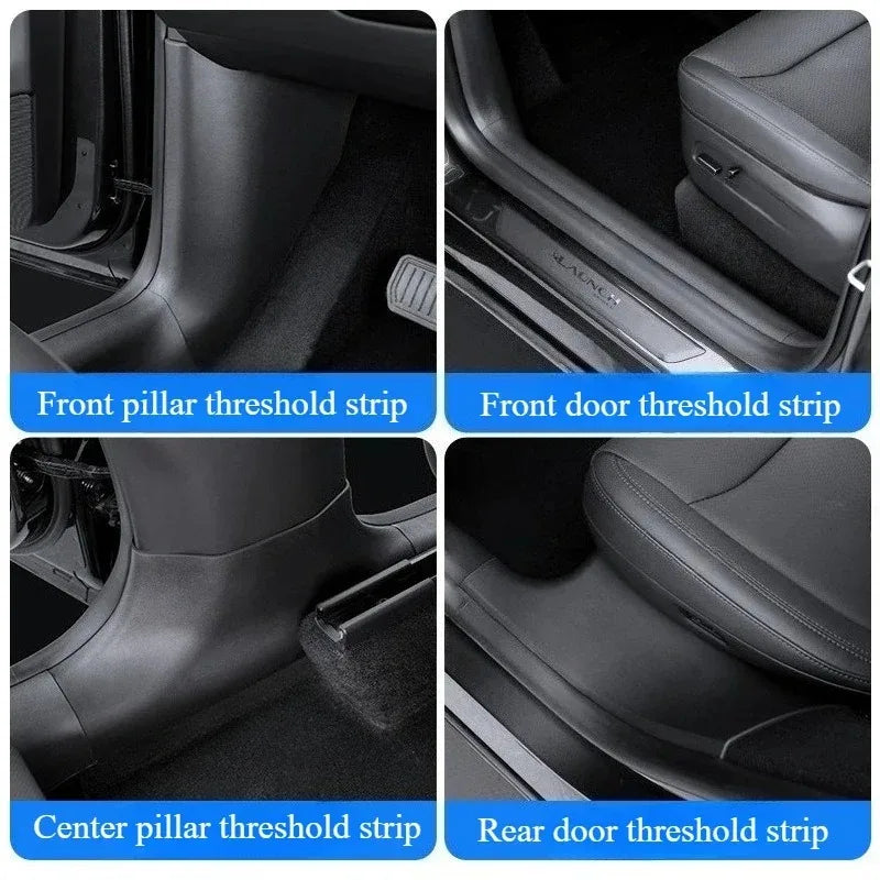 AB Pillar Threshold Strip for Tesla Model Y Juniper 2025 Front Rear Door Threshold An lifestyle view