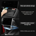 Hidden Storage Organizer Tray for Tesla Model Y Juniper and Model 3 Highland | Under S close-up view
