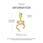925 Sterling Silver Gold Plated Charms Bead Plane Bow Cross Cat Dangle Fit Original Br close-up view