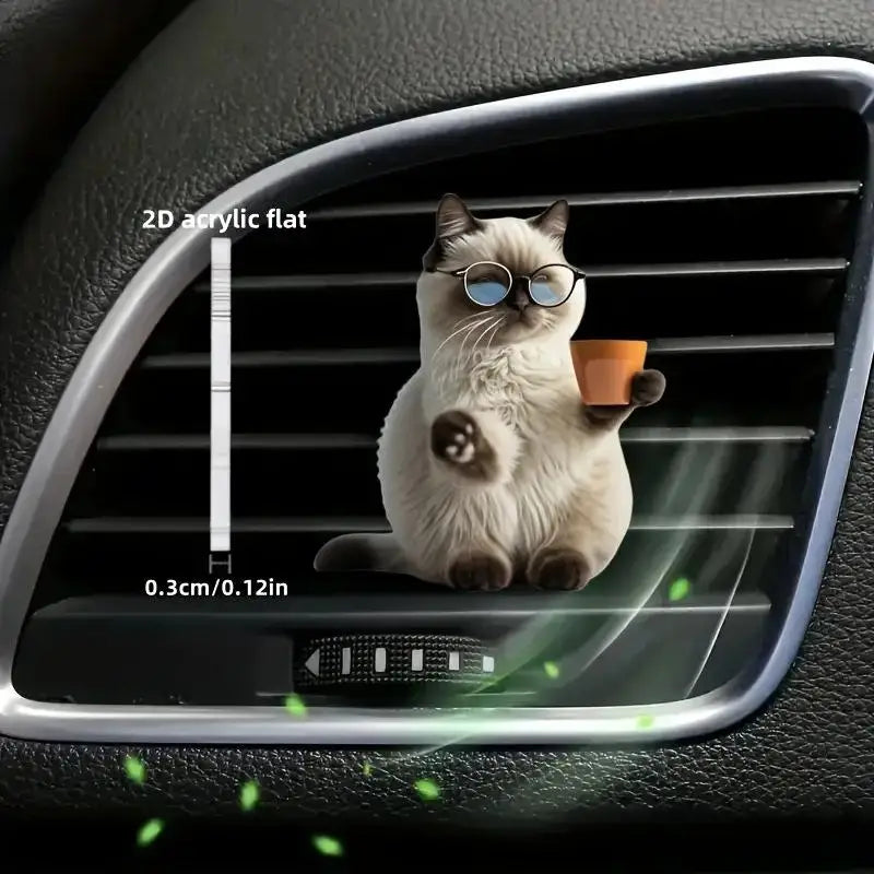 Acrylic Car Vent Clip Aromatherapy Air Freshener Holder 2D Decorative Air Conditioning Vents Accessory for Vehicle Interior