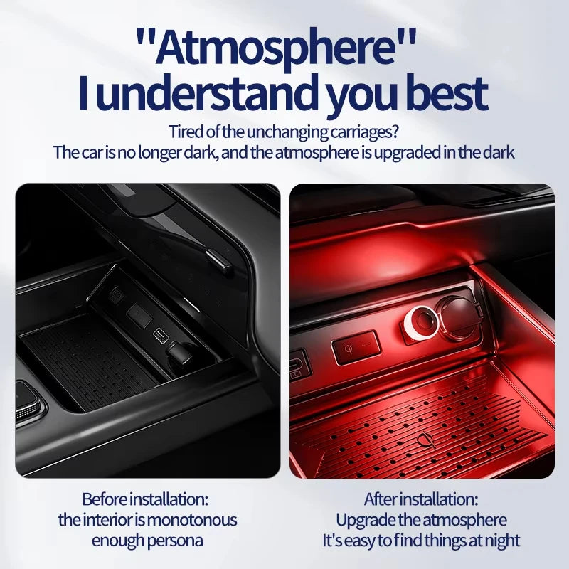 Car USB LED Ambient Light 5V Atmosphere Lamp close-up view
