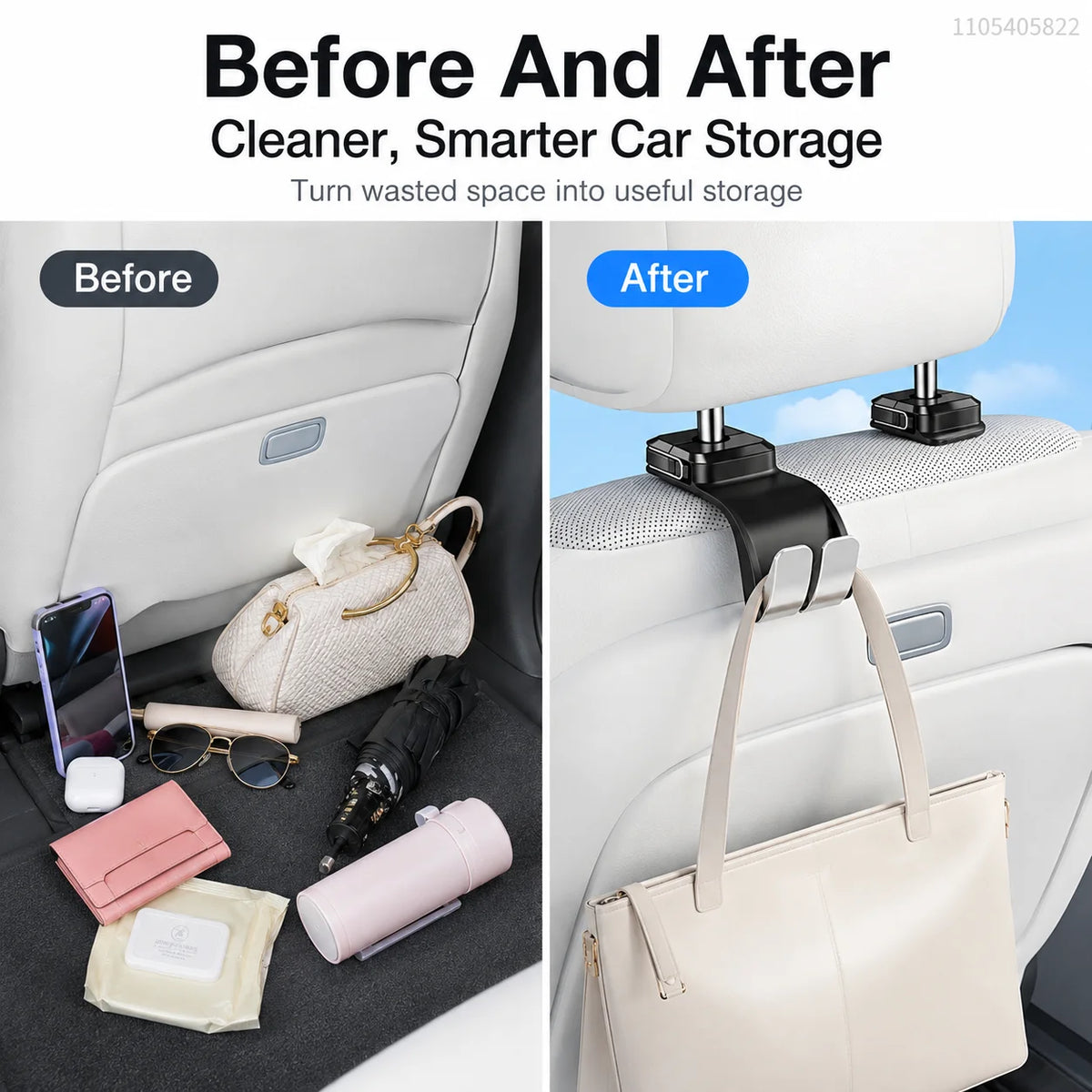 Multifunction Car Headrest Hook Storage Holder Adjustable Auto organize Headrest Package Clip Car Storage Interior Accessories