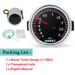 52mm Analog Gauge Set | White LED Car Gauges with Holder close-up view