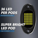 4PCS White LED Rock Lights for Off-Road, Cars, Trucks, ATVs, UTVs, SUVs,Boats - Underbody Trail Rig Chassis Lighting Kit 12V