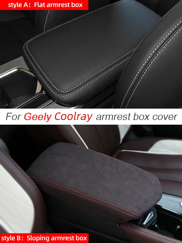 Central Control Armrest Storage Box leather cover Interior Accessories Fit For Geely lifestyle view