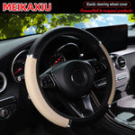 PU Leather Snowflake Steering Wheel Cover with Metal Strip 14.5-15 Inch Car Interior alternate view