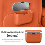 Car Trash Can with Lid Button | PU Leather Hanging Auto Interior Organizer alternate view