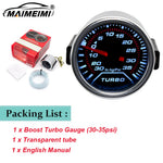 52mm Analog Gauge Set | White LED Car Gauges with Holder close-up view