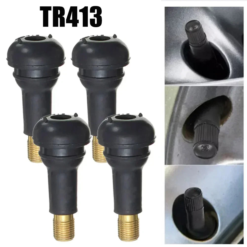 4pcs TR412/TR413 High Quality Tire Valve Stem Universal Rubber Tubeless Nozzle With V lifestyle view