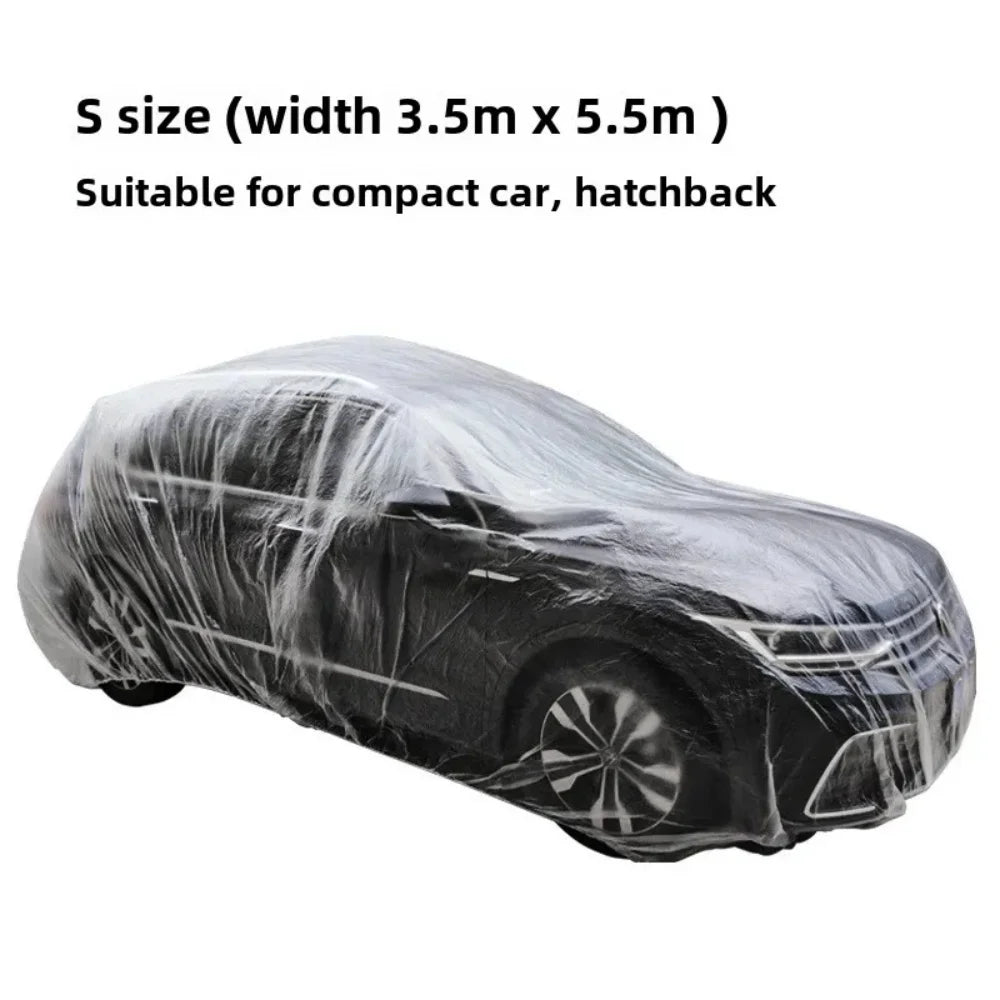 Disposable Transparent Car Cover Universal Dustproof Scratch Free Auto Protector For Indoor Use Vehicle Exterior Protection