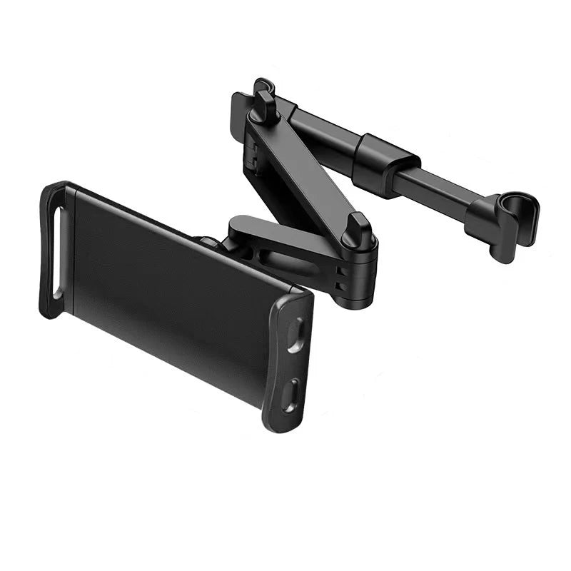 Telescopic Car Seat Headrest Phone Tablet Holder | 360 Degree Rotating Backrest Mount close-up view
