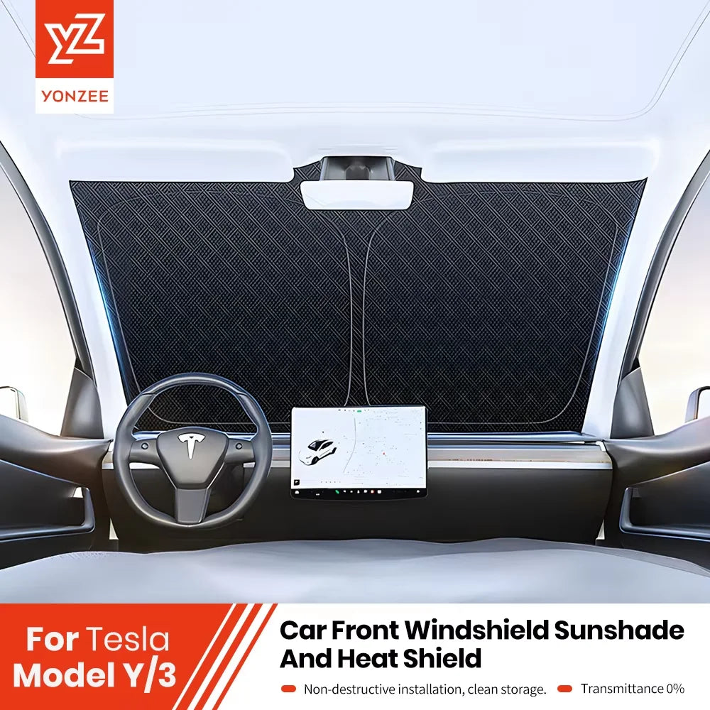 Tesla Model Y 3 Front Window Sunshade | UV Protection Glass Roof Skylight Visor