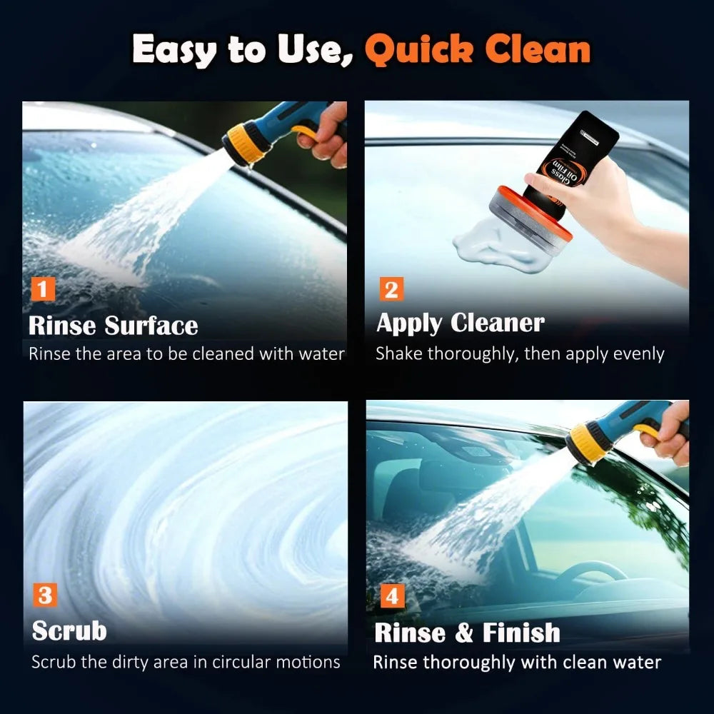 Professional Car Glass Oil Film Remover Windshield Cleaning Brush Anti-Fog Brighten additional angle