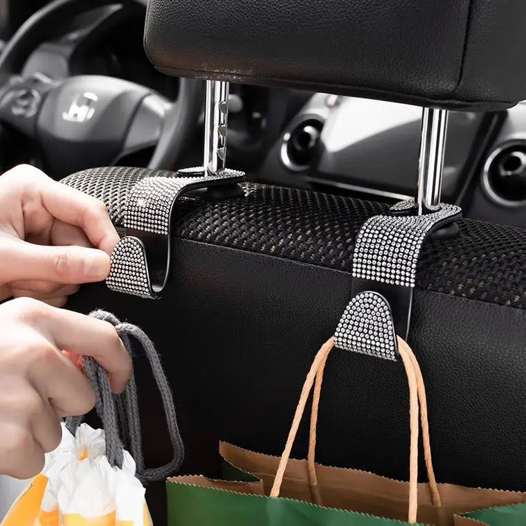 Rhinestone Car Headrest Hook Organizer