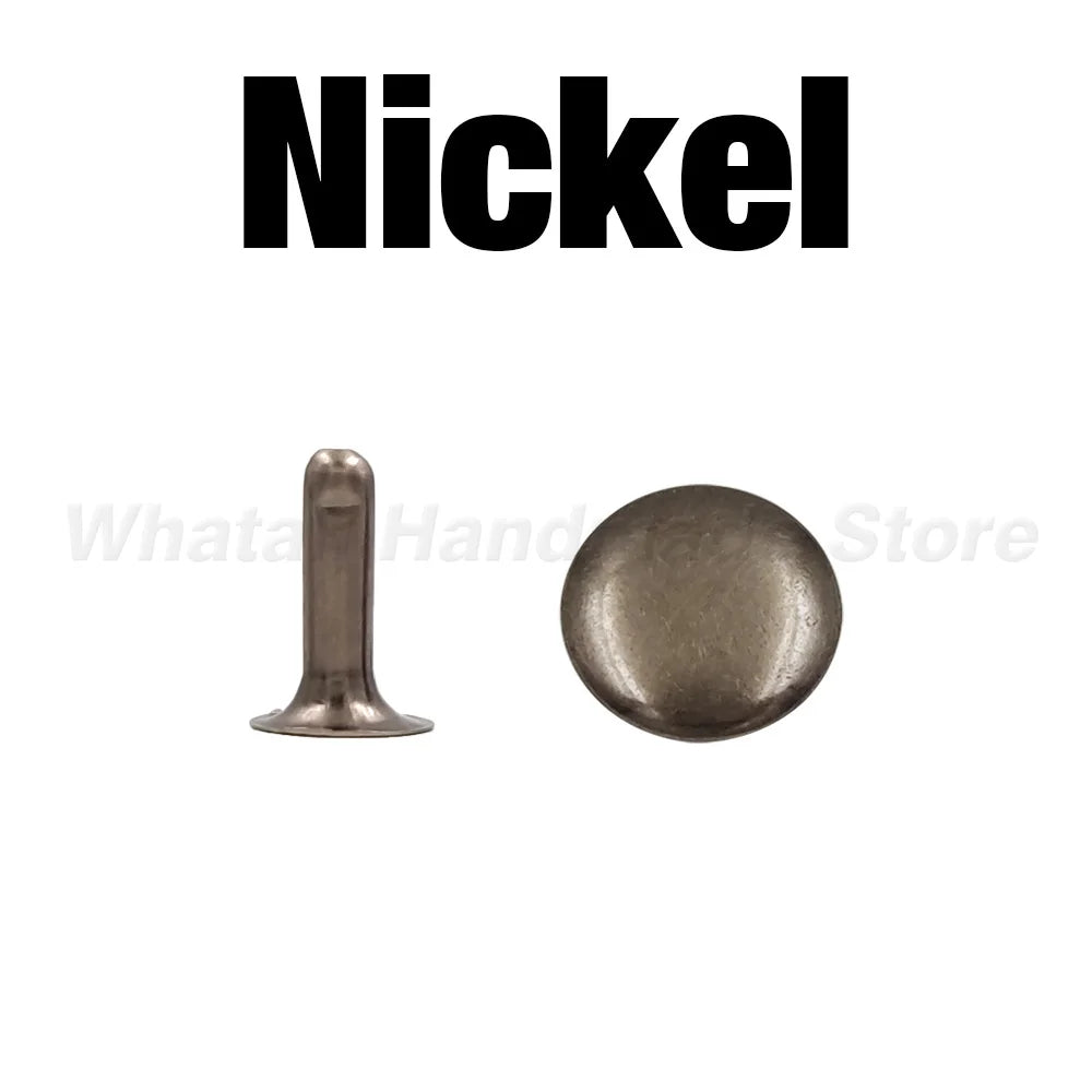100sets 5mm-15mm Metal Round Rivet Single Cap Rivets Studs for DIY Leather Craft Bag B close-up view