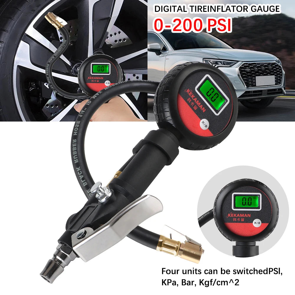 Auto Tire Pressure Gauge LCD Digital Tester for Car Truck Motorcycle