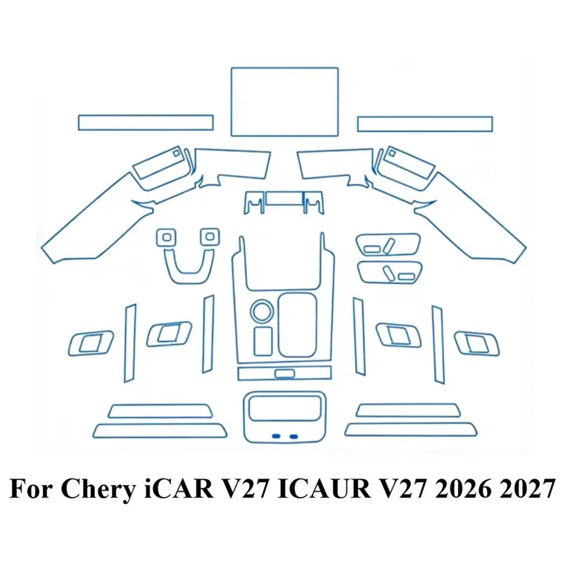 Protective Interior Film Anti-scratch for CHERY ICAR V27 2026 Car Dashboard Navigat additional angle