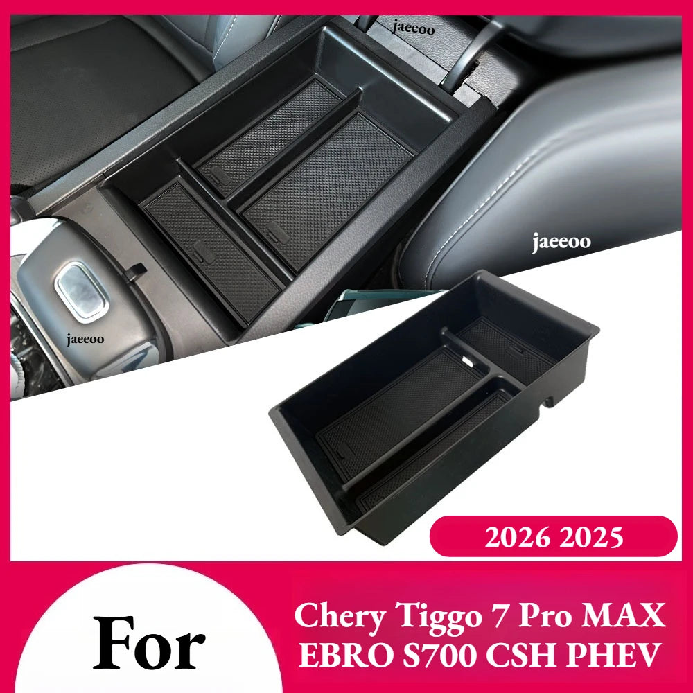 For Chery Tiggo 7 Pro MAX EBRO S700 CSH PHEV 2026-25 Armrest Box Storage Box Center Console Storage Box Car Interior Accessories