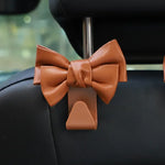 Car Seat Back Bowknot Purse Hook Leather Holder additional angle