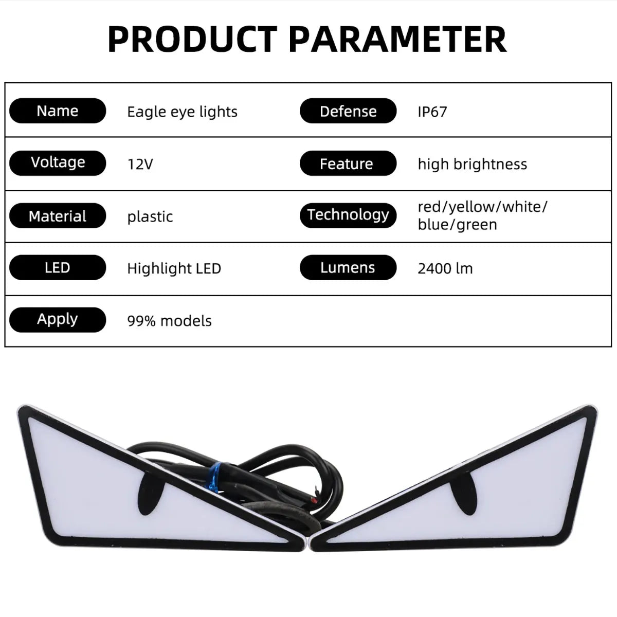 Universal Car LED Devil Eyes Light Demon Eyes Headlight Motorcycle Mini Turn Signal F lifestyle view