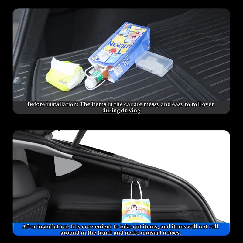 For Tesla Model Y Juniper 2025 Trunk Hook | ABS Grocery Bag Holder Storage Hooks alternate view