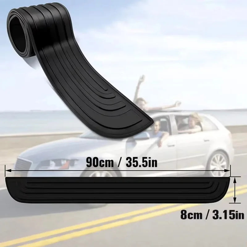 Universal Rear Bumper Guard PVC Rubber Protector Strip Car Trunk Door Sill Plate Prot alternate view