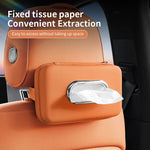 Premium Leather Car Tissue Holder Seat Back Hanging Napkin Dispenser for Armrest Universal Interior