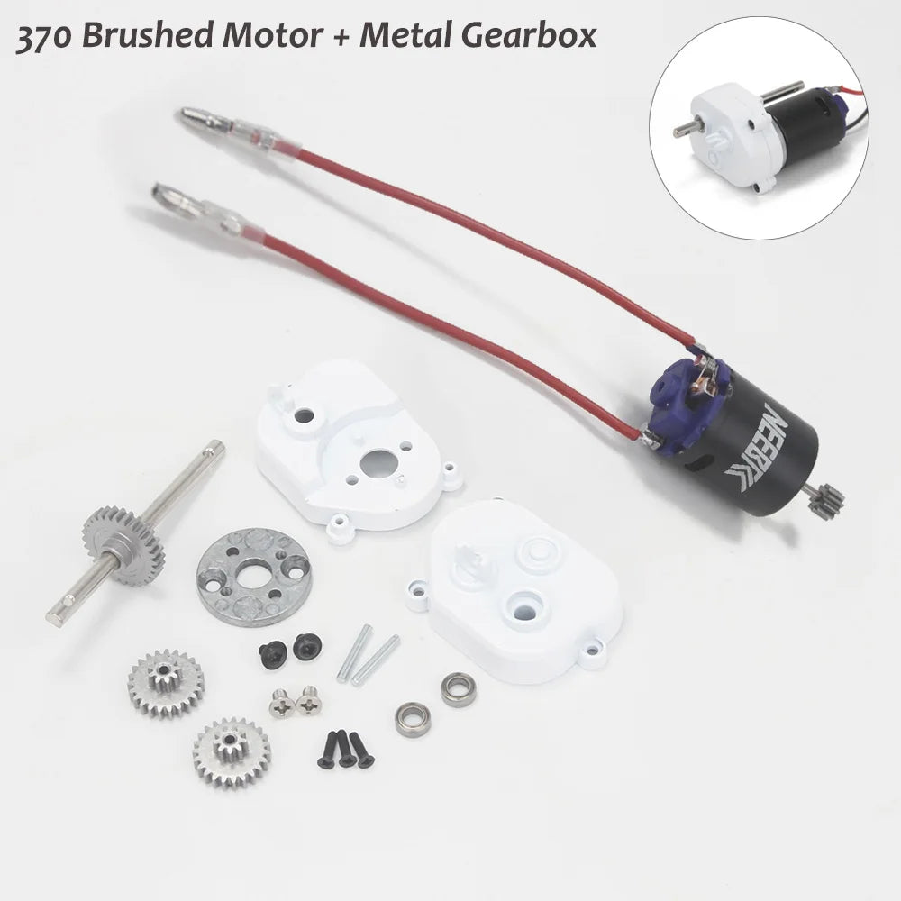 370 Brushed Motor Metal Gearbox Transmission for MN82 MN168 MN99S MN78 LC79 Upgrade Accessories 1/12 RC Car Crawler Car Model
