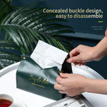 Leather Tissue Box Napkin Holder Car Tissue Box Home Living Room Holder Case Storage H close-up view