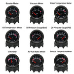12V Car Gauge 52mm Water Temp Oil Temp Voltmeter Oil Press BAR PSI Vacuum Boost Gauge Air Fuel Ratio