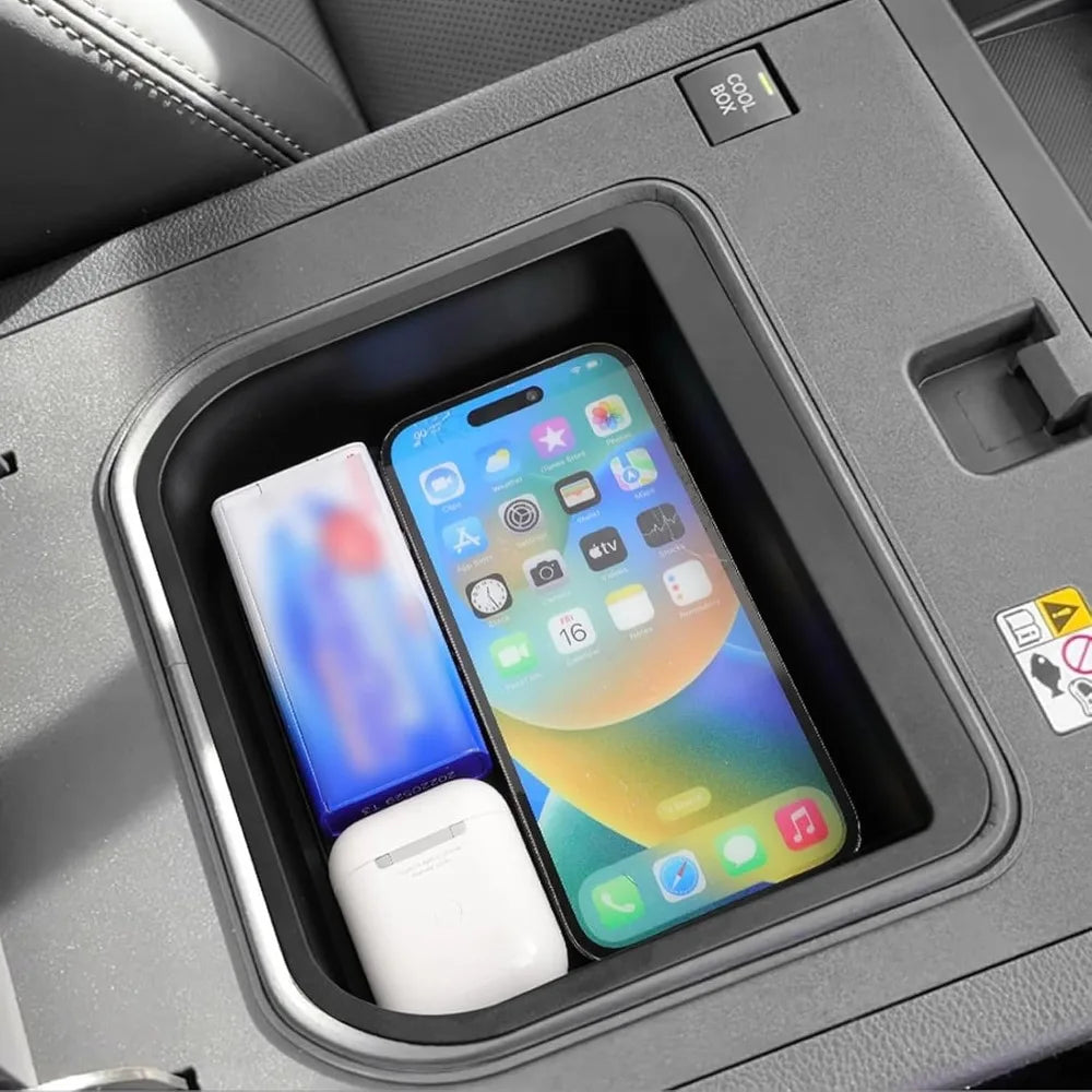 Car Armrest Storage Box ABS Tray Suitable for Toyota Land Cruiser Prado 250 Lexus GX550 2024 2026 Center Console Organizer Black