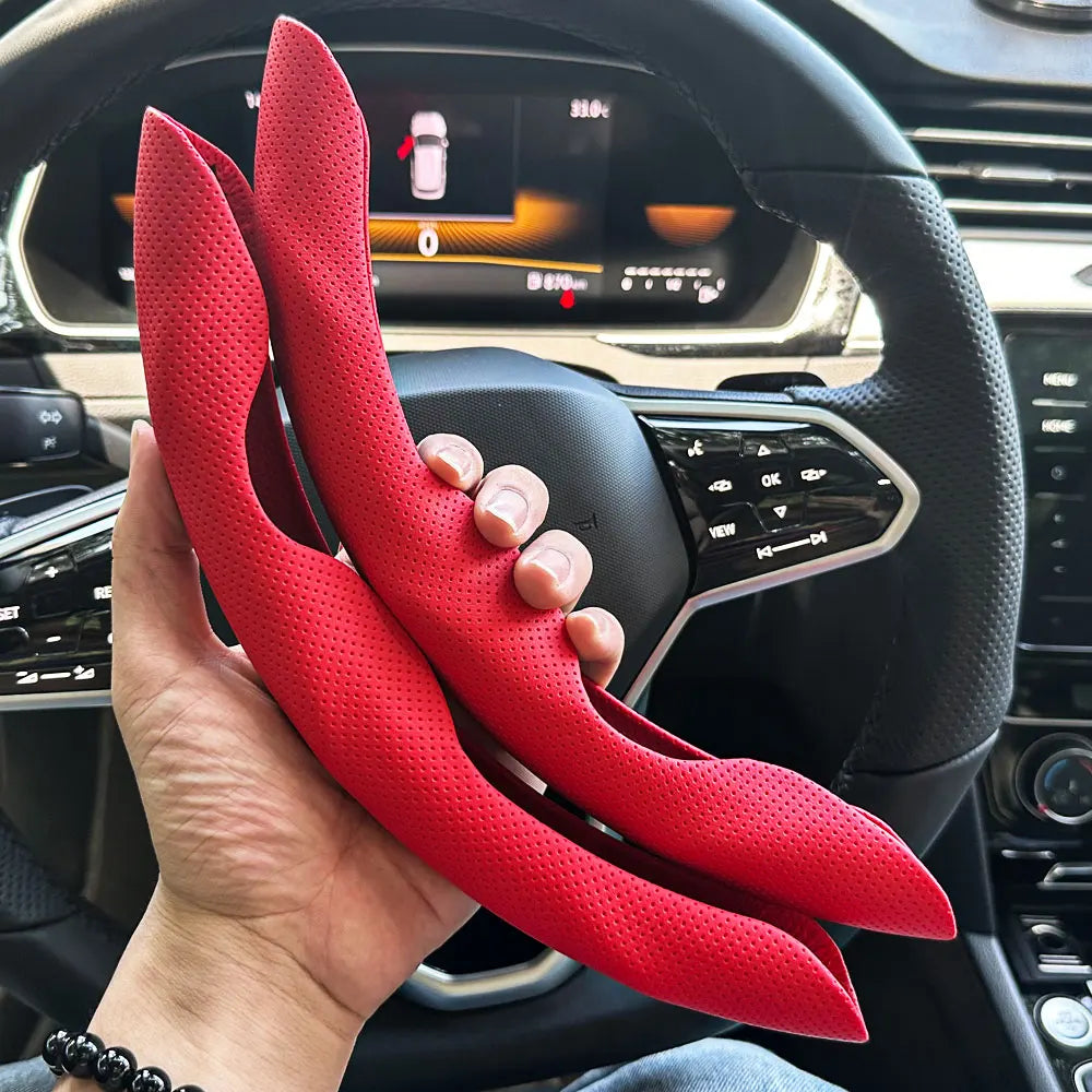 Leather Steering Wheel Cover 15 Inch Anti-Slip alternate view