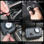 CARSUN Mini Air Pump Tire Inflator Portable Compressor | Digital Wired Car Tyre Infla lifestyle view