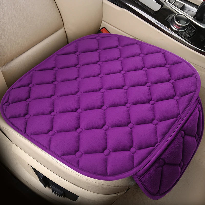 Car Seat Cushion Cover Universal Winter Warm Rear Seat Protector Three Piece close-up view