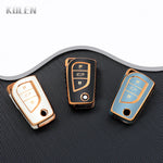 TPU Car Flip Key Case Cover Shell Fob For Toyota Camry Rav4 Auris Corolla Verso Yaris C- detail view