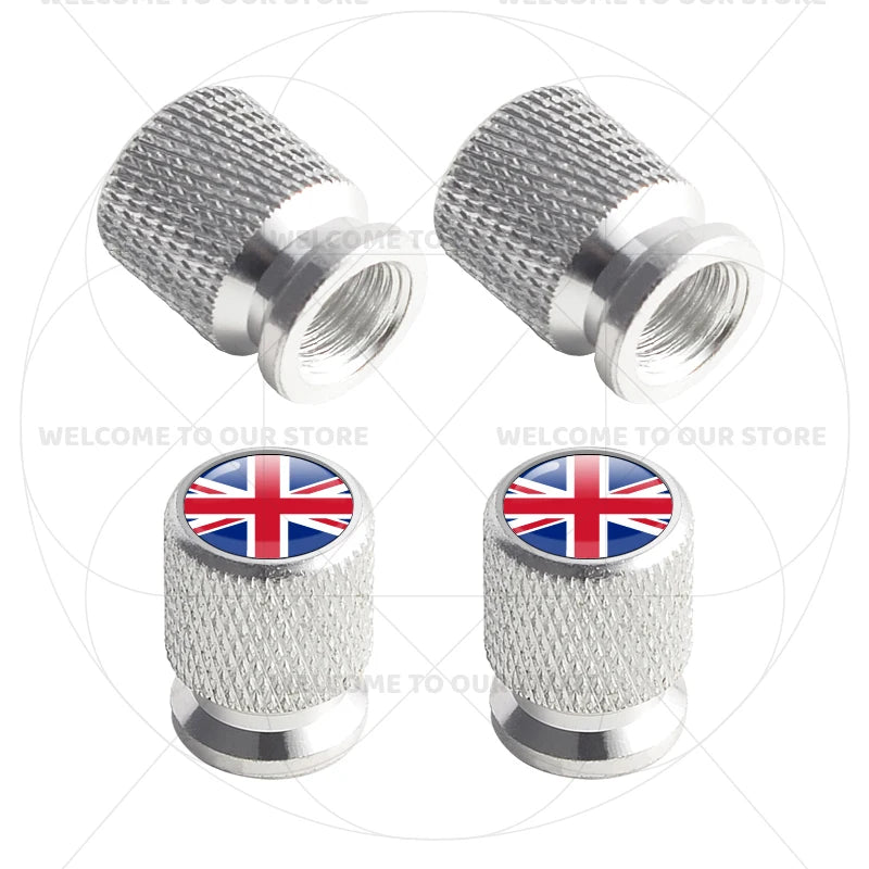 For Sweden Swedish Flag Union Jack Britain Flag Emblem 4Pcs Aluminum Motorcycle Car T lifestyle view