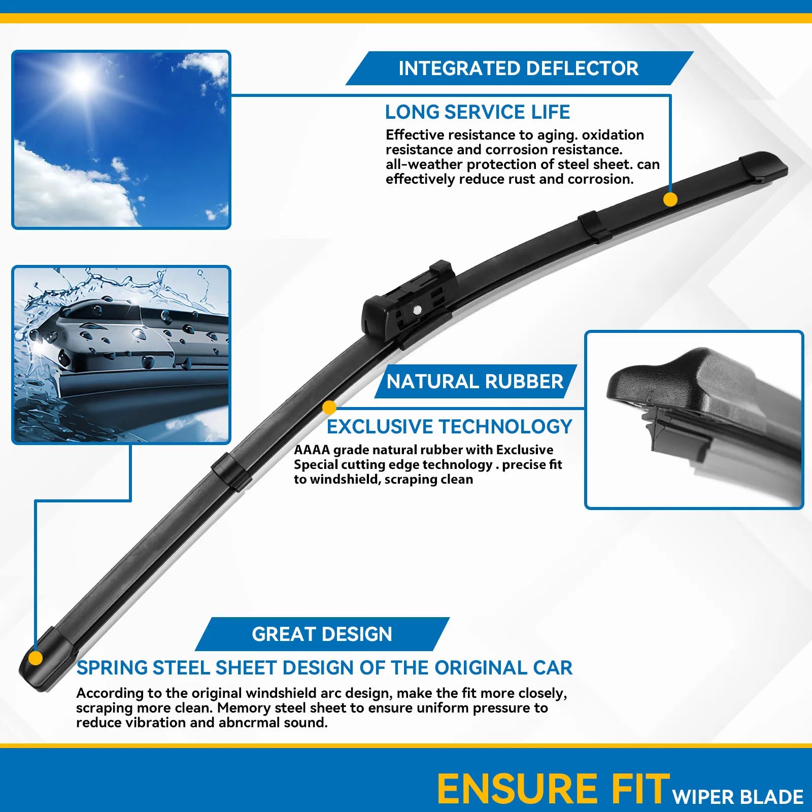 Erick's Wiper Front & Rear Wiper Blades Set For Skoda Octavia 5E A7 Estate 2013 - 2018 Windscreen Windshield Window 24"19"14"