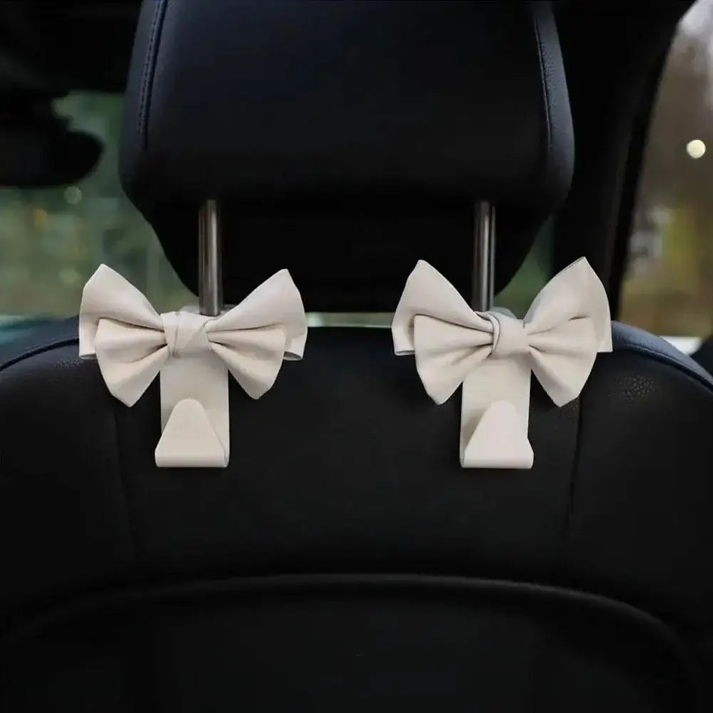 Car Seat Back Hook Bow Storage Hanger 2pcs close-up view