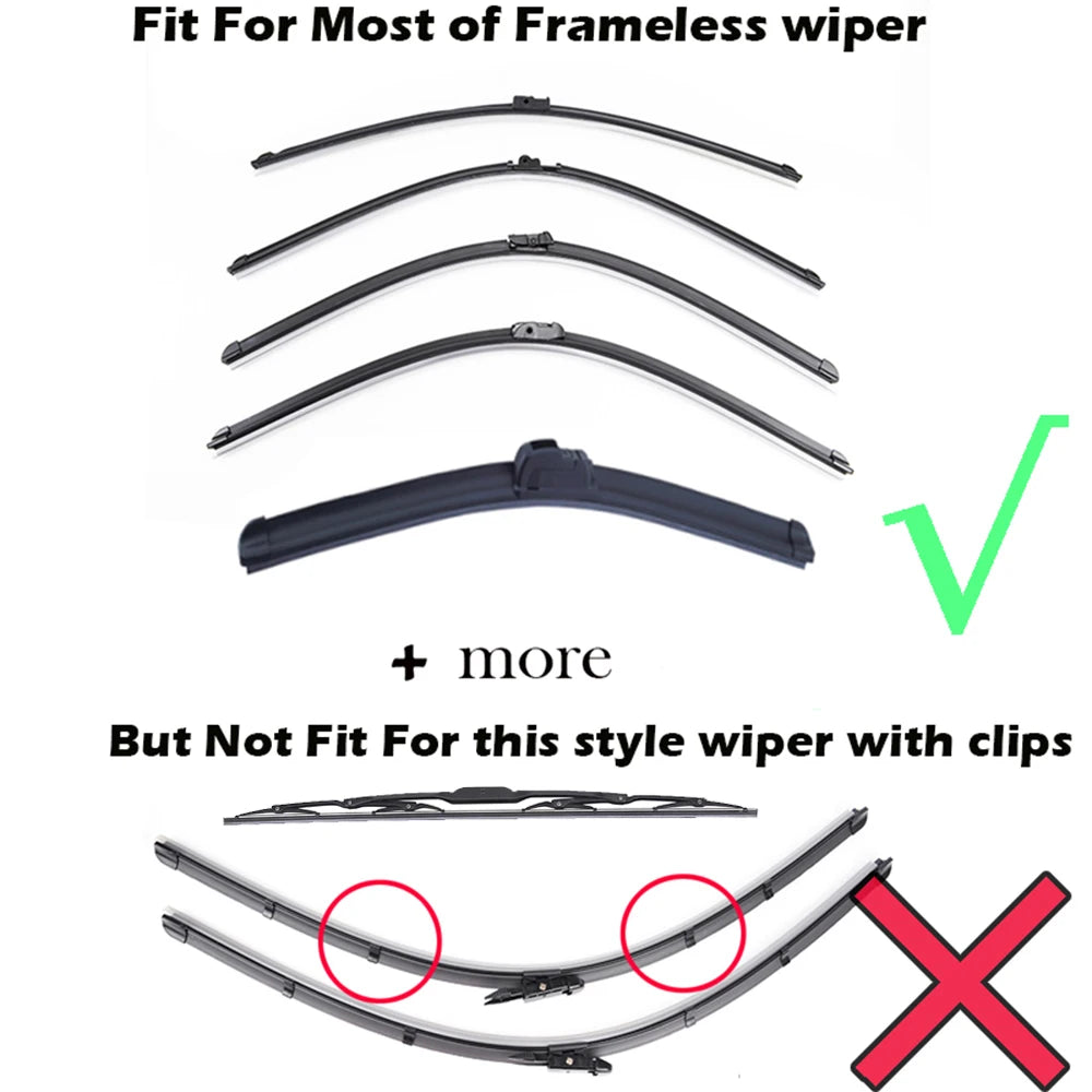 2Pc 6mm 24'' 26'' Bracketless Car Wiper Blade Refills | Universal Frameless Windscree lifestyle view