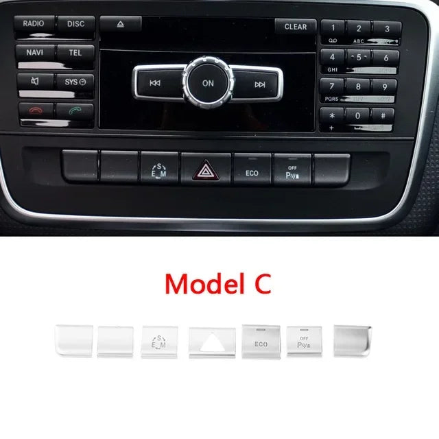 Car Console Air Conditioner Buttons Decals Trim For Mercedes Benz GLA X156 CLA C117 A B Class W176 W246 Auto Interior Stickers