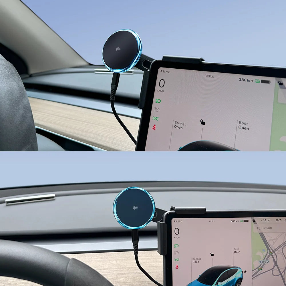 Qi2 15W Magnetic Wireless Charger Phone Holder Compatible with MagSafe Screen Mount F lifestyle view