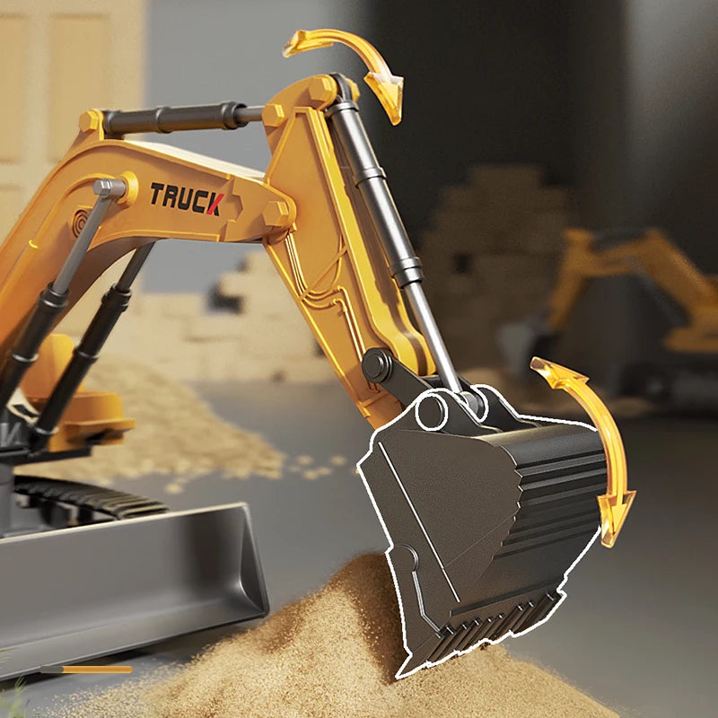 Alloy Remote Control Excavator Toy Car with Lights Sound Effect Electric Excavator Autom detail view