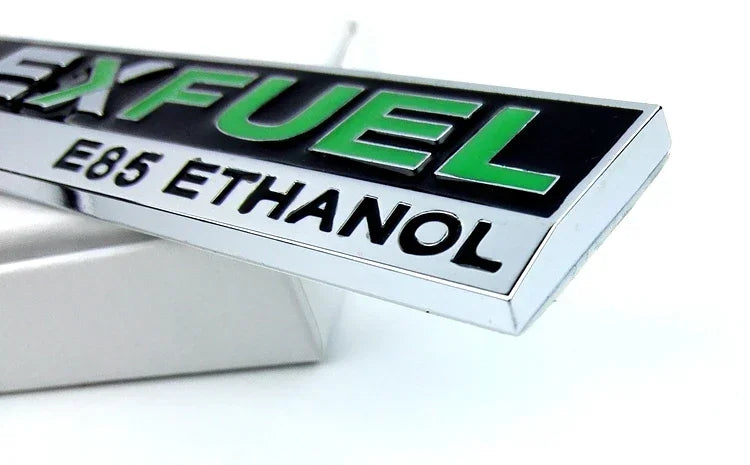 Car FLEX FUEL Universal model clean energy car stickers personalized metal modified ca close-up view