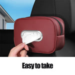 Car Tissue Box Holder Leather Sun Visor Mount Napkin Case