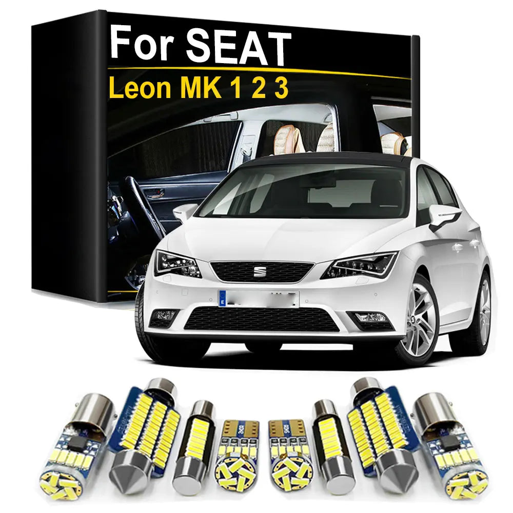 Seat Leon LED Interior Light Kit – Canbus Error Free, 300% Brighter (MK1 MK2 MK3, 1999–2022)