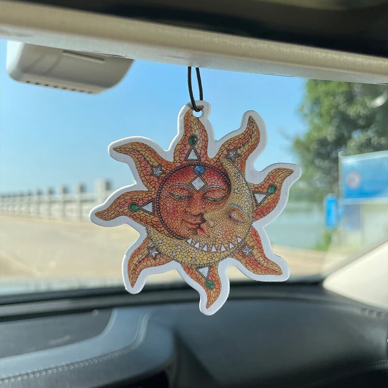 Mosaics Sun Moon wall decoration pendant popular style car incense car perfume perfume lasting fragrance pendant air outlet frag