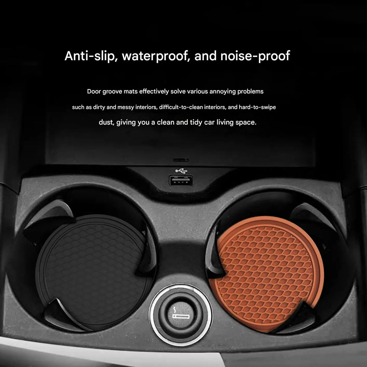 New Car Cup Holder Anti-Slip Silicone Insert Coaster Mat Universal Car Accessories Bl alternate view